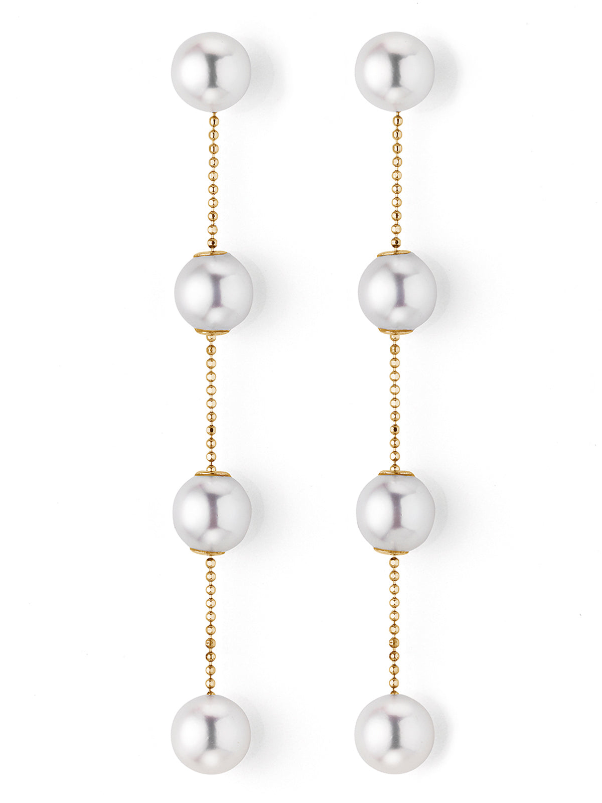 Náušnice YANA NESPER perlové, zo žltého zlata s perlami Akoya