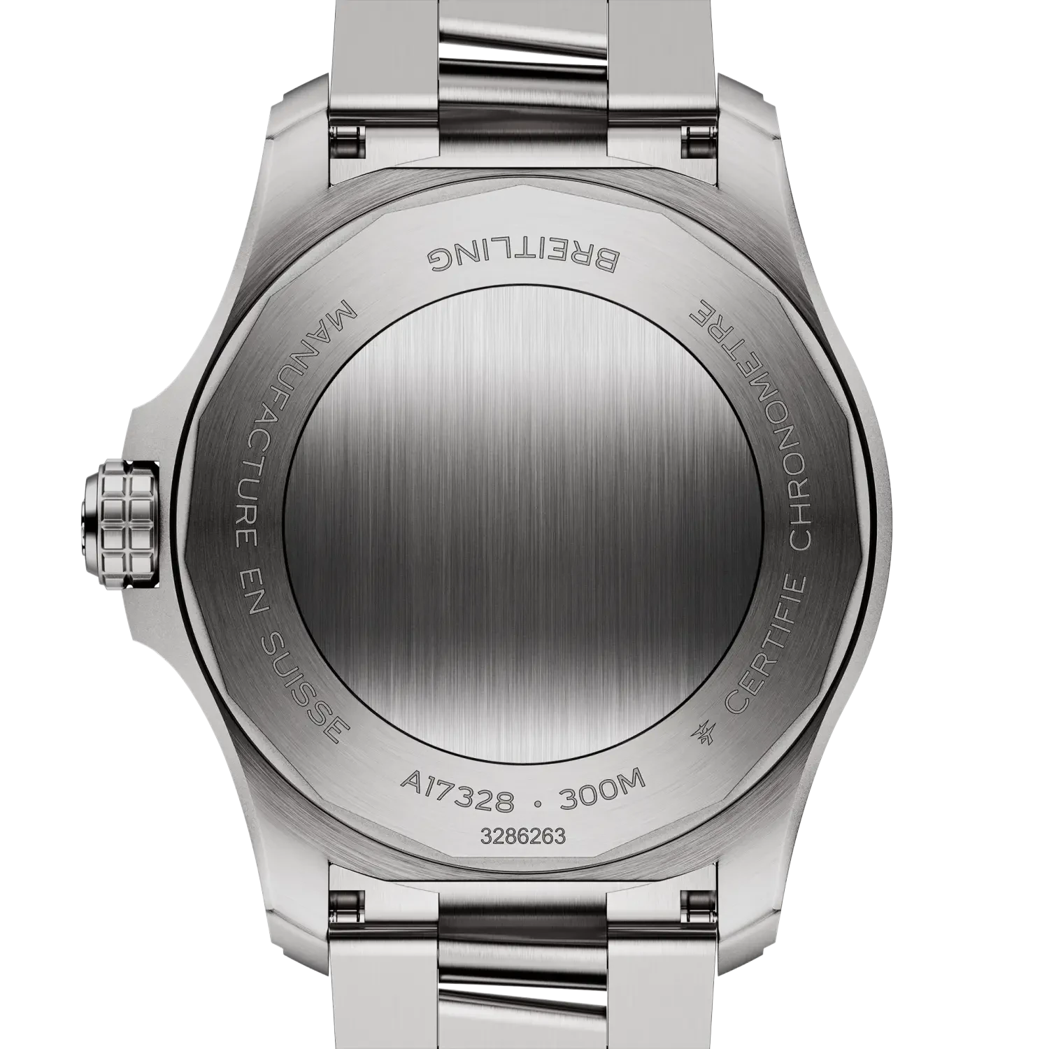 Breitling Avenger Automatic 42 A17328101L1A1 — zadná strana s gravírovaním