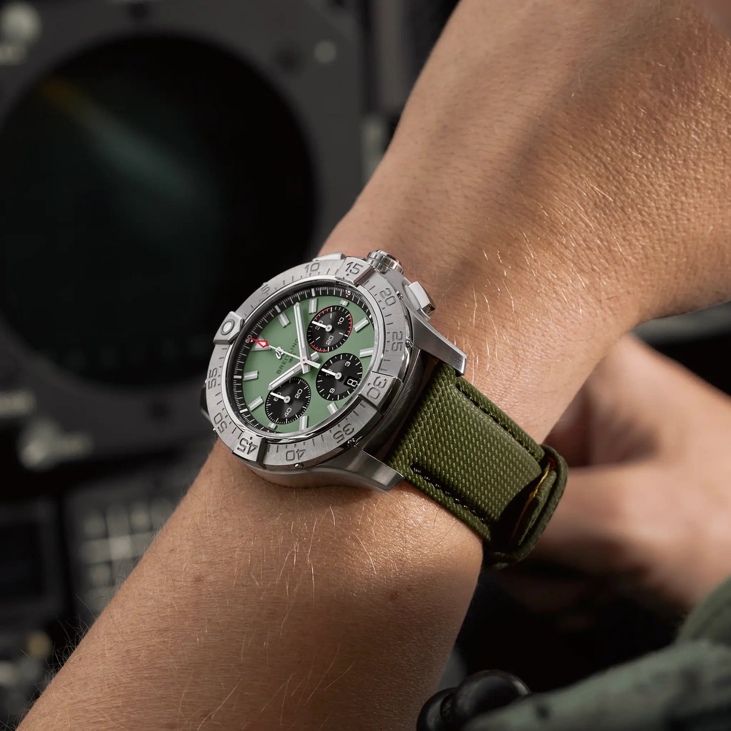 Breitling Avenger B01 Chronograph 44 AB0147101L1X1 — lifestyle on-wrist