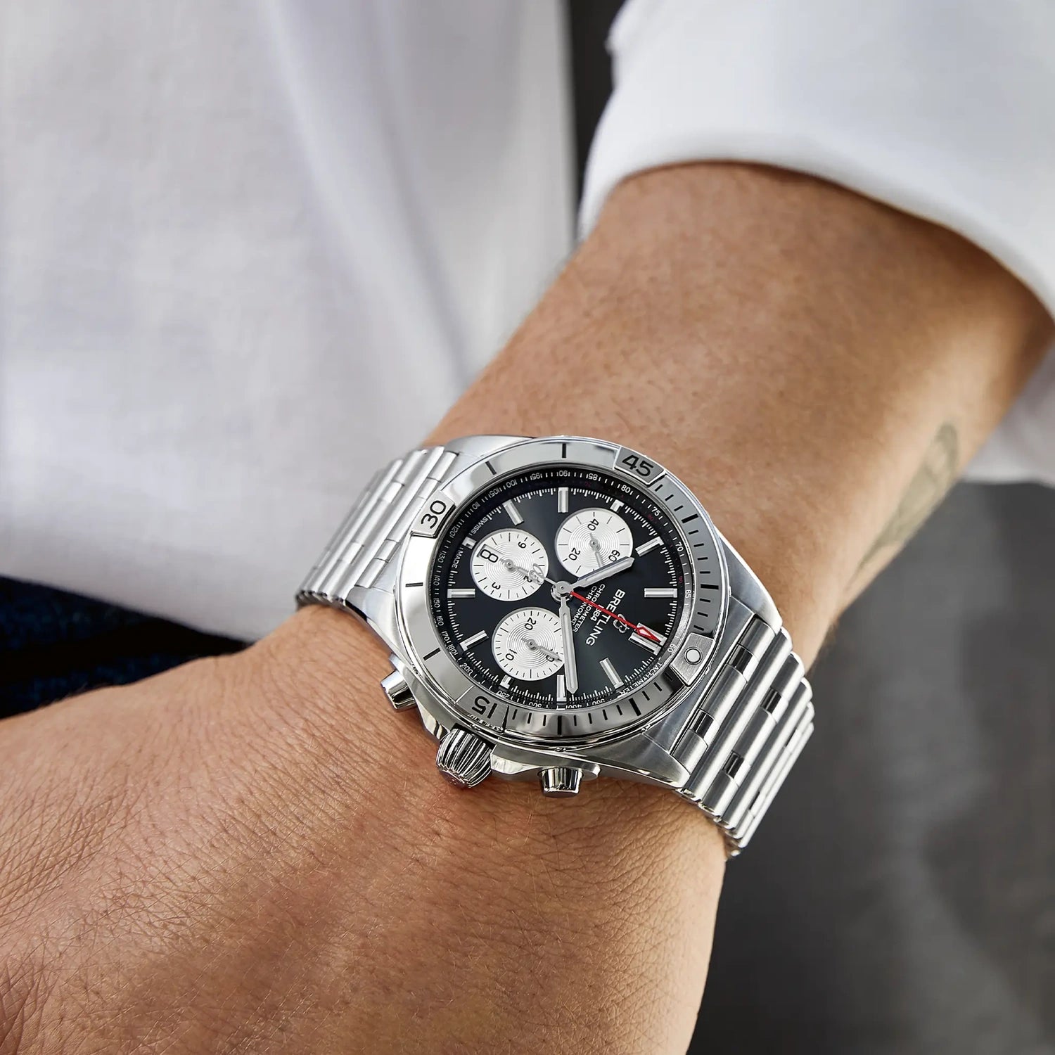 Breitling Chronomat B01 42 AB0134101B1A1 — lifestyle on-wrist