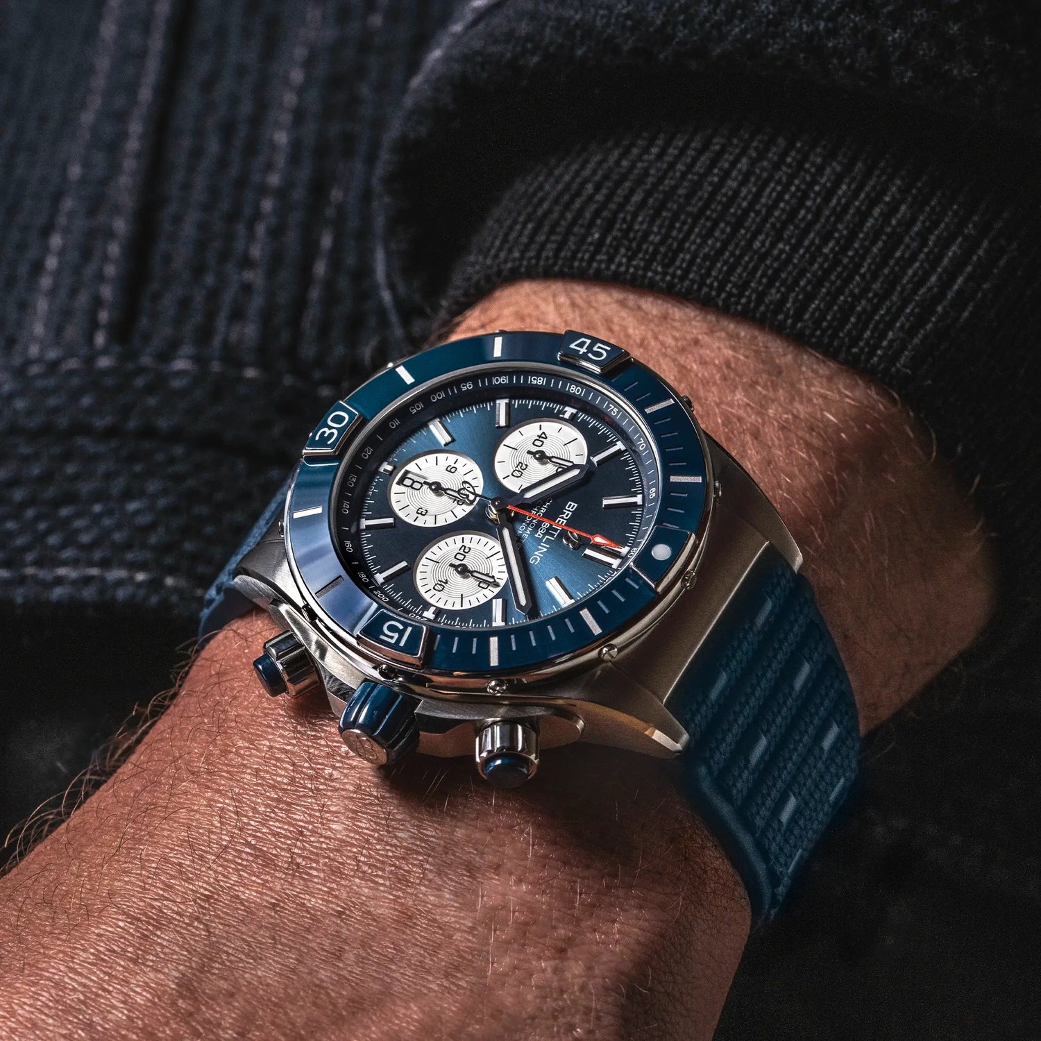 Breitling Super Chronomat B01 44 AB0136161C1S1 — lifestyle on-wrist