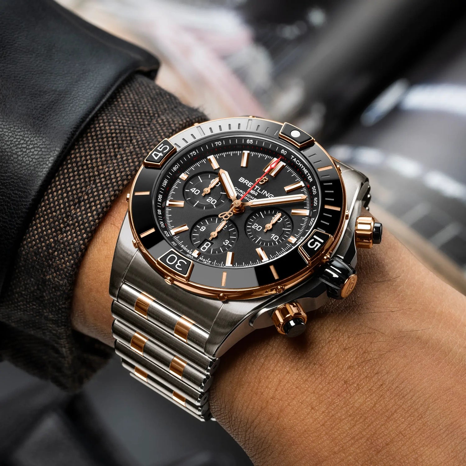 Breitling Super Chronomat B01 44 UB0136251B1U1 — lifestyle on-wrist