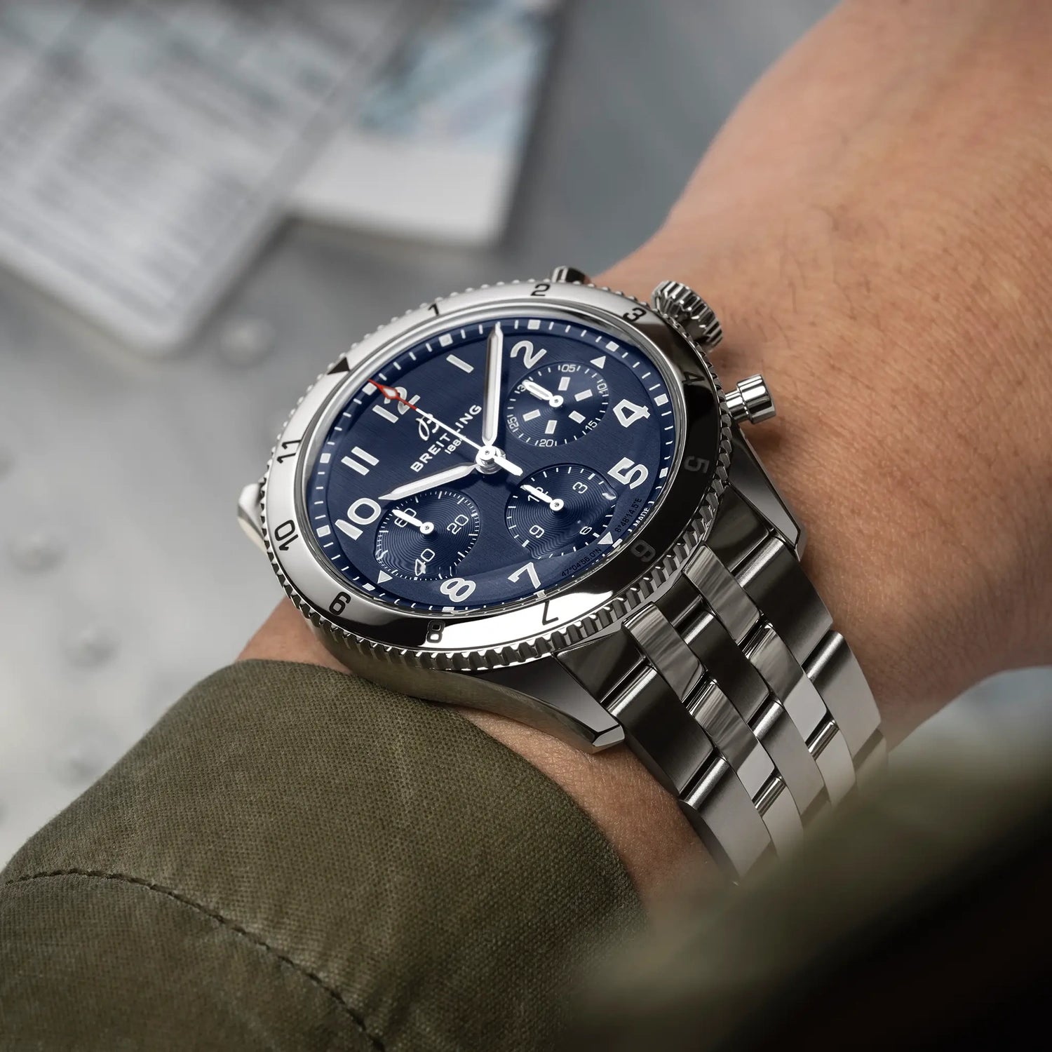 Breitling Classic Avi Chronograph 42 A233801A1C1A1 — lifestyle on-wrist