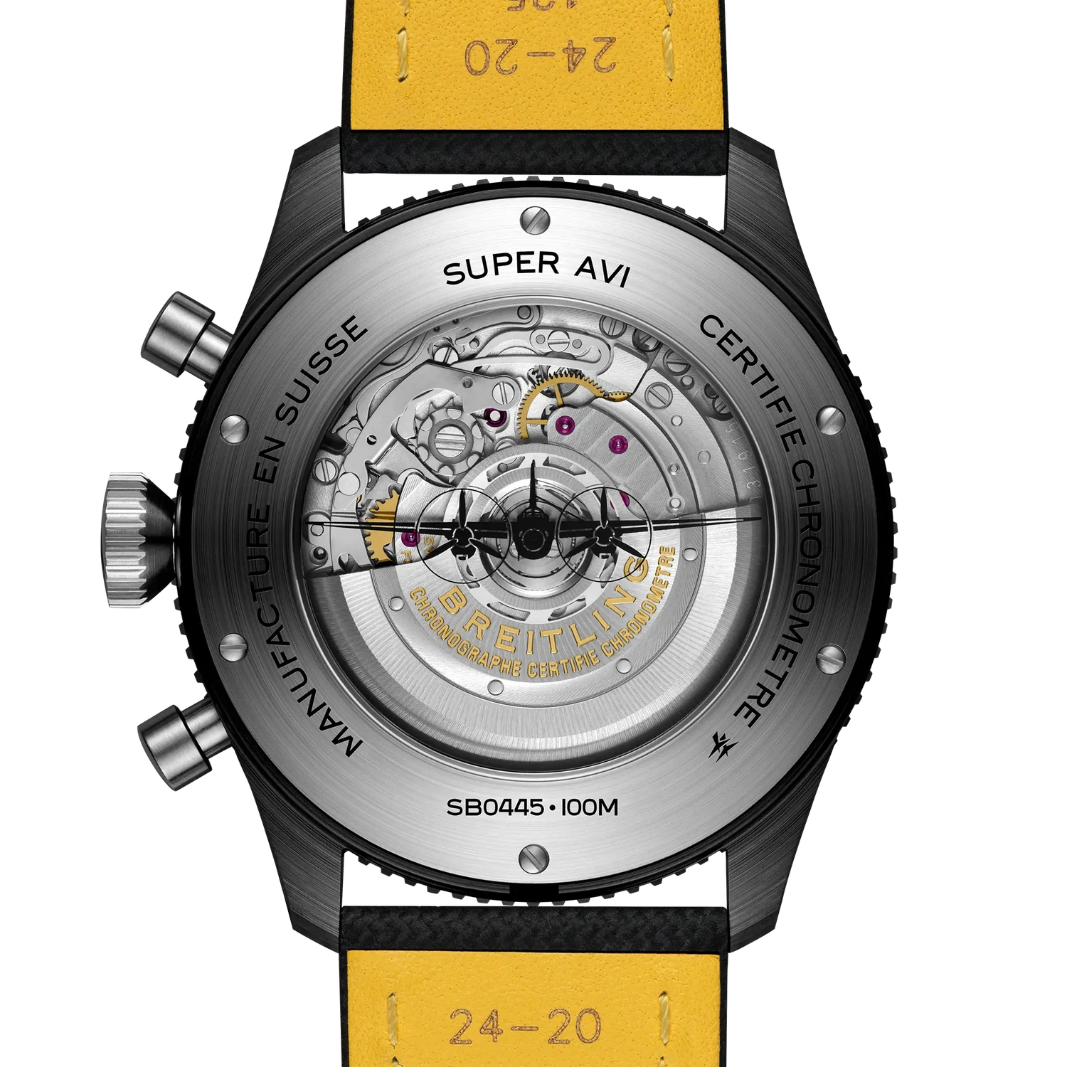 Breitling Super Avi B04 Chronograph GMT 46 Mosquito Night Fighter SB04451A1B1X1 — zadná strana