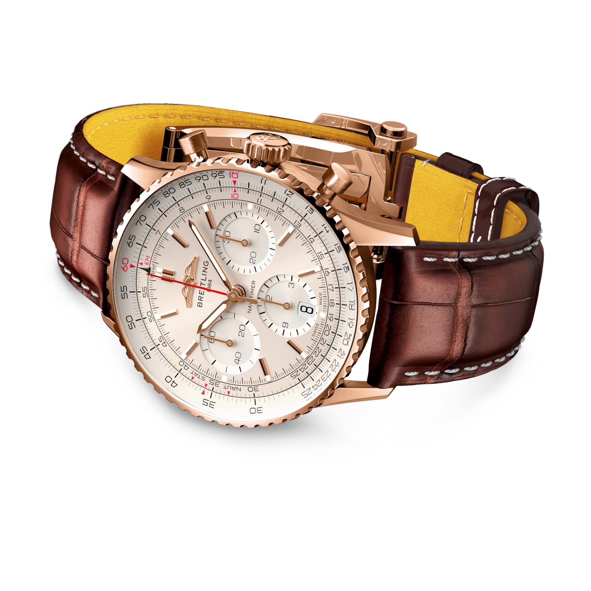 Breitling Navitimer B01 Chronograph 41, 18k červené zlato, hnedý remienok z aligátora