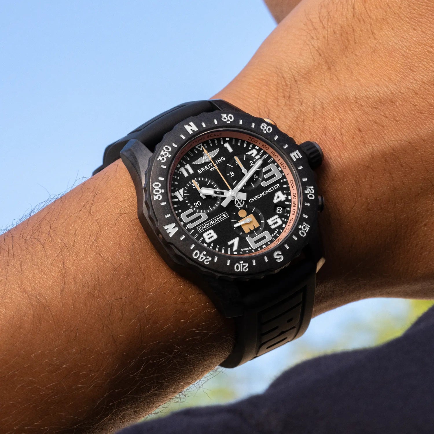 Breitling Endurance Pro 44 IRONMAN Finisher X823101B1B1S1 — lifestyle on-wrist