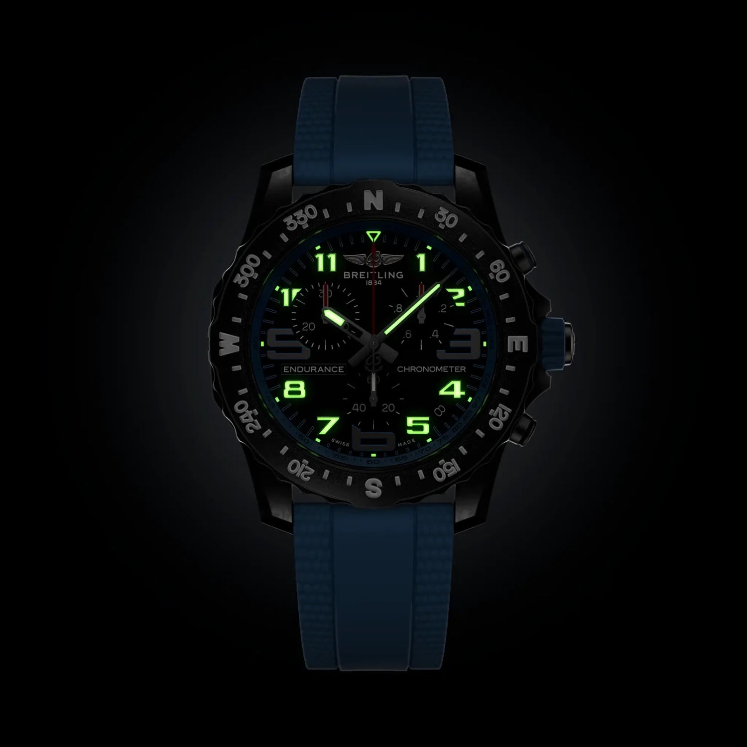Breitling Endurance Pro 44 X82310281B1S2 — lume shot