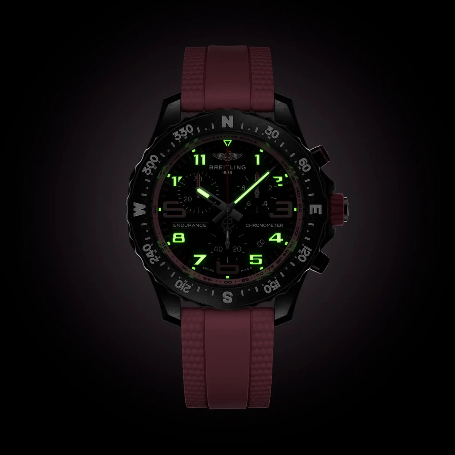 Breitling Endurance Pro 38 X83310D41B1S1 — lume shot
