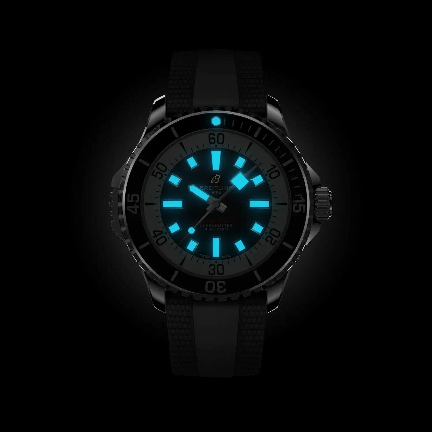Breitling Superocean Automatic 46 A17378211B1S1 — lume shot