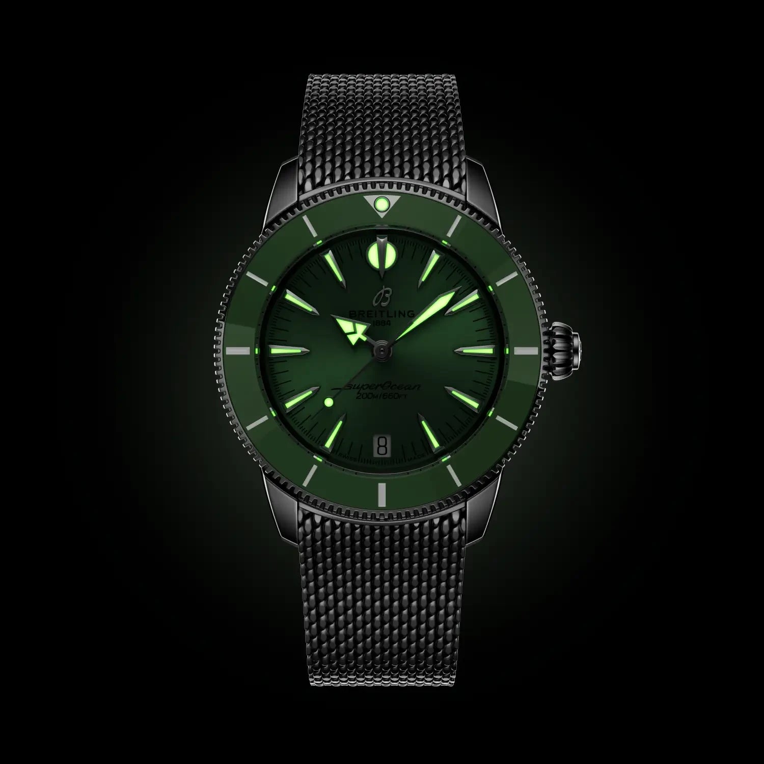 Breitling Superocean Heritage Automatic 36 A10390361L1A1 — lume shot