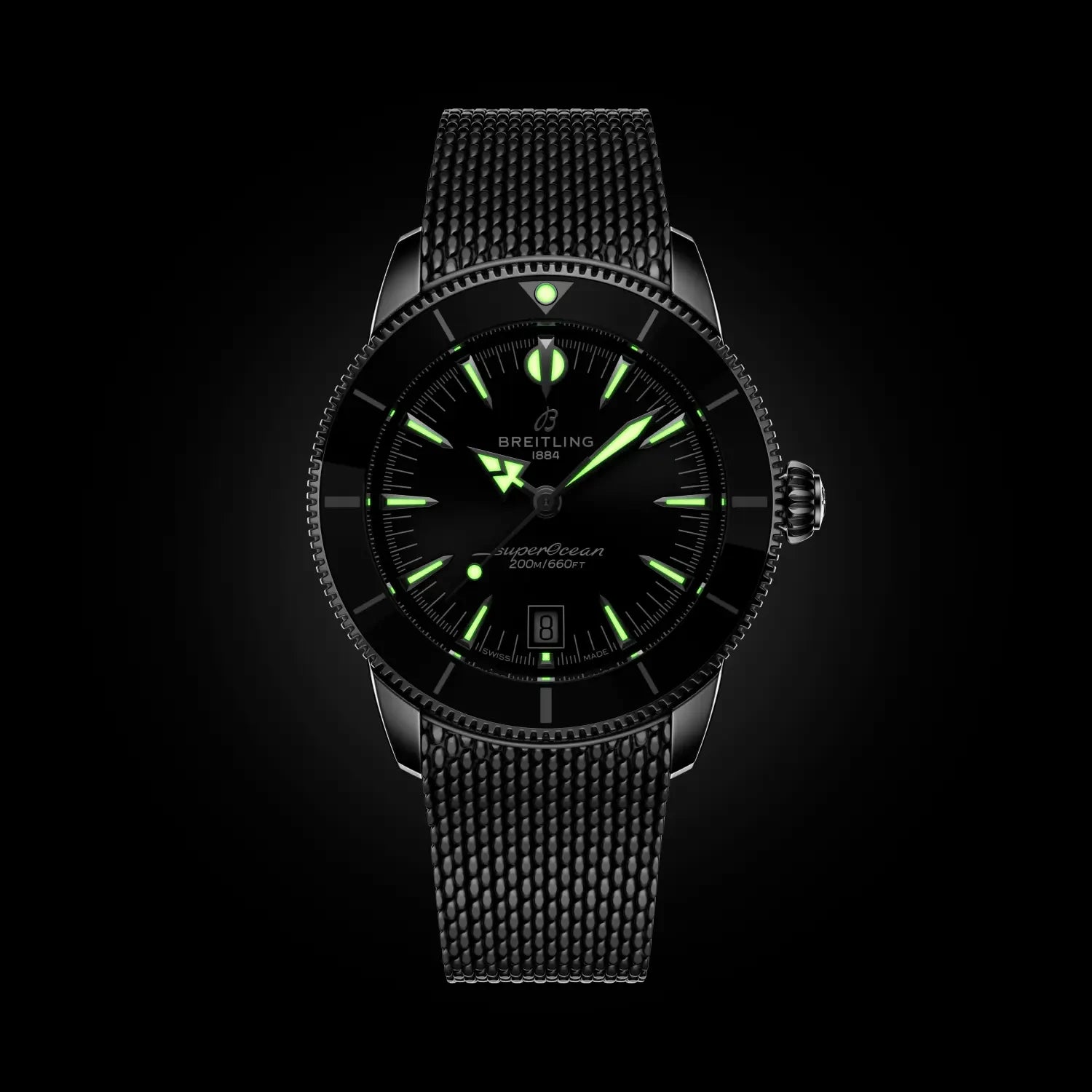 Breitling Superocean Heritage B31 Automatic 42 AB3111241B1A1 — lume shot