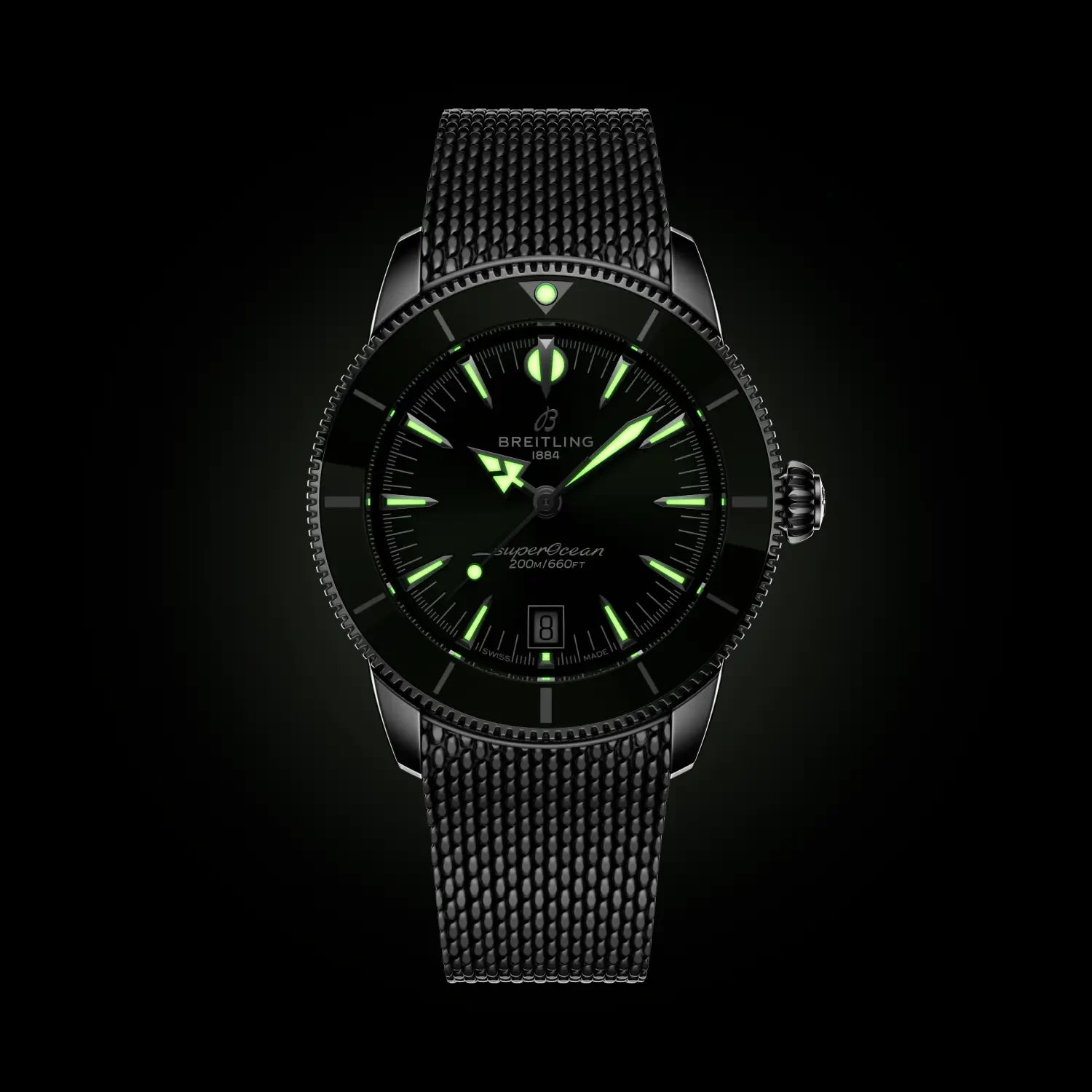 Breitling Superocean Heritage B31 Automatic 42 AB3111361L1A1 — lume shot