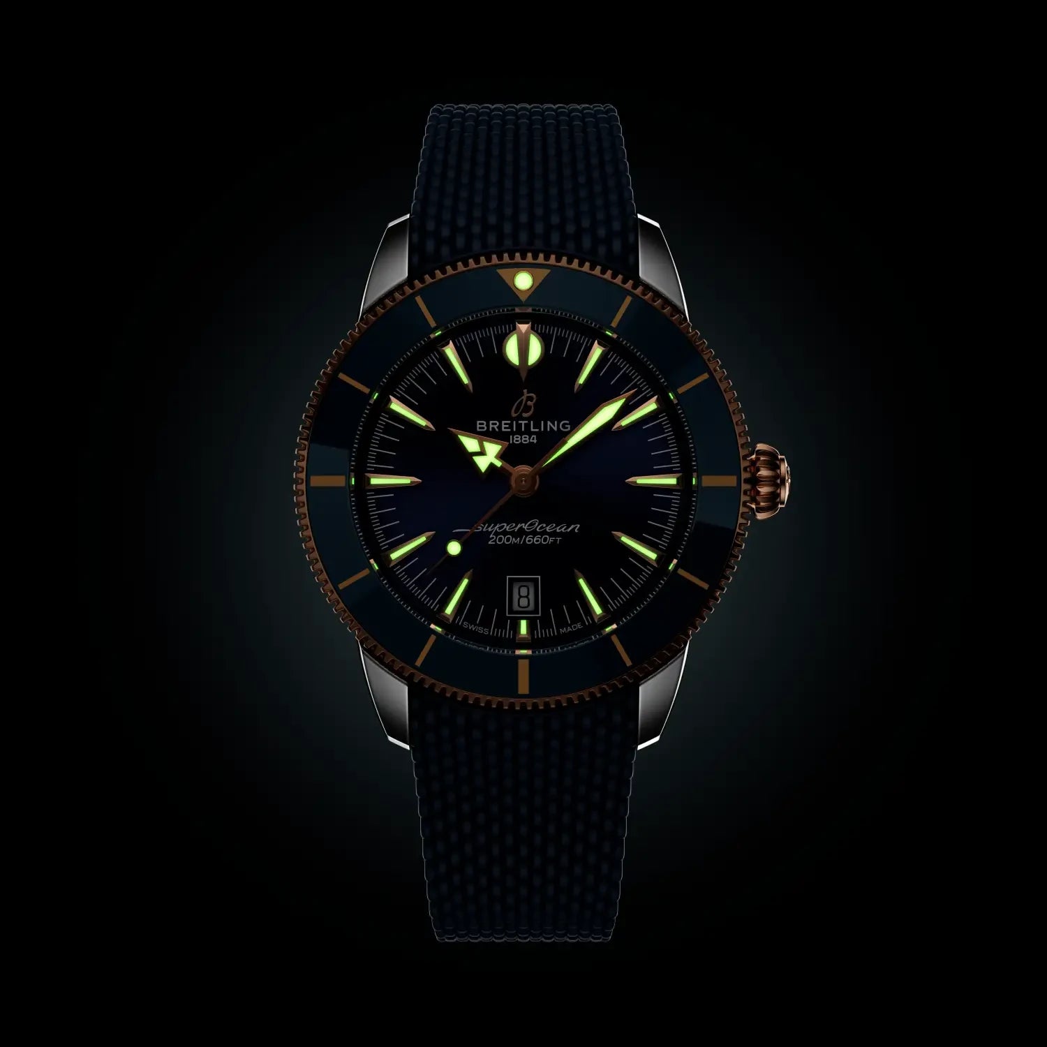 Breitling Superocean Heritage B31 Automatic 44 UB3112161C1S1 — lume shot