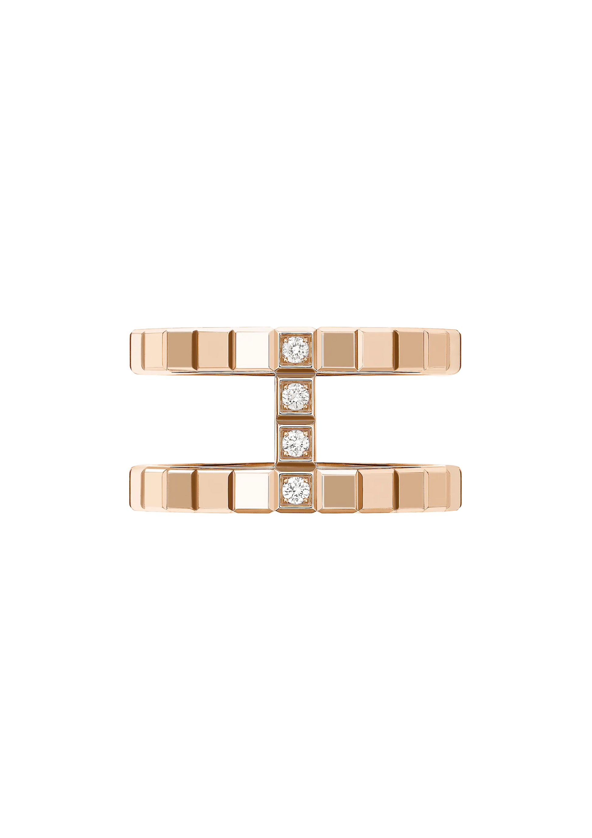 Chopard Ice Cube Ring, ethical rose gold, diamonds