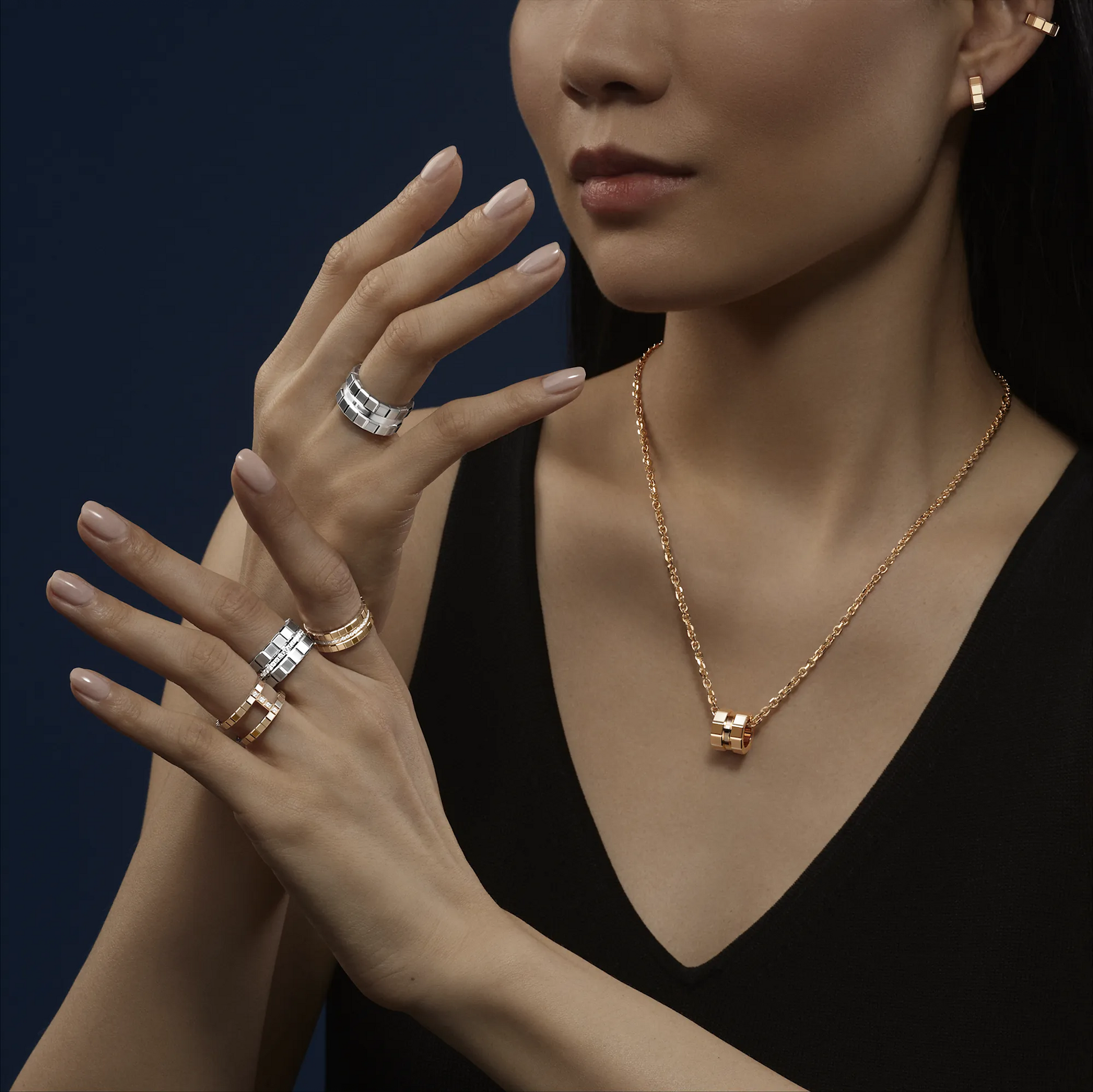 Chopard Ice Cube Ring, ethical rose gold, diamonds