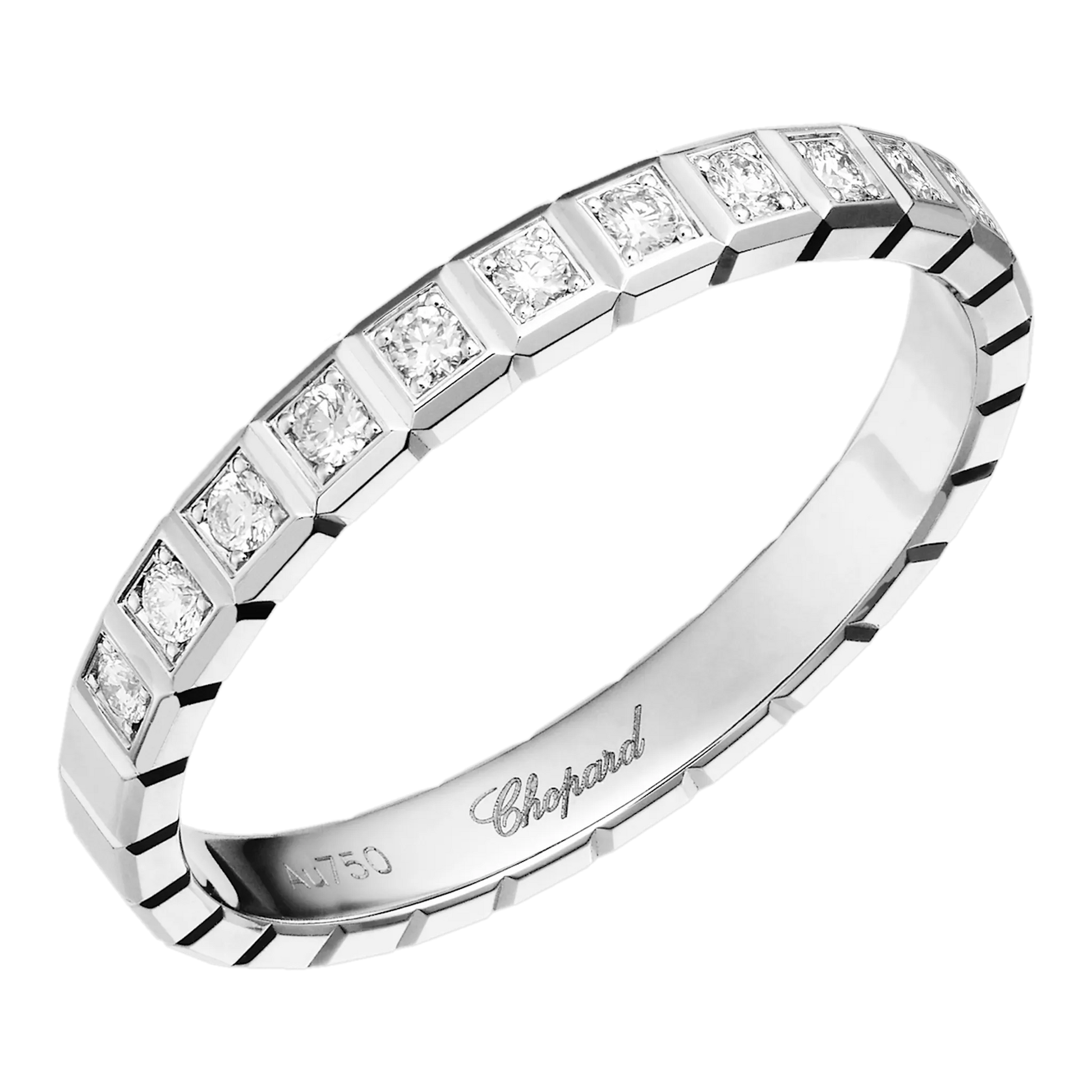 Chopard Ice Cube Prsteň z etického bieleho zlata s diamantmi