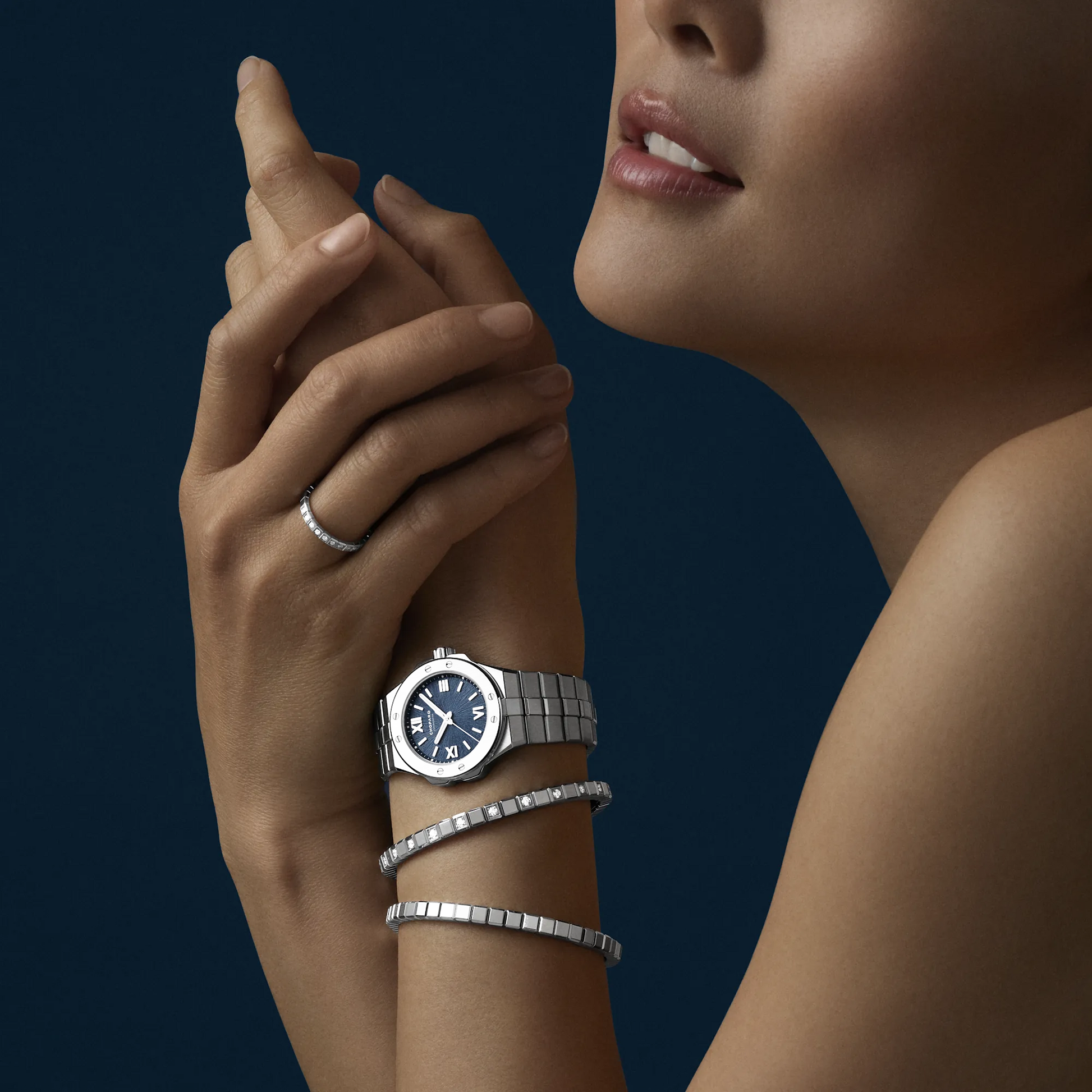 Chopard Ice Cube Prsteň z etického bieleho zlata s diamantmi