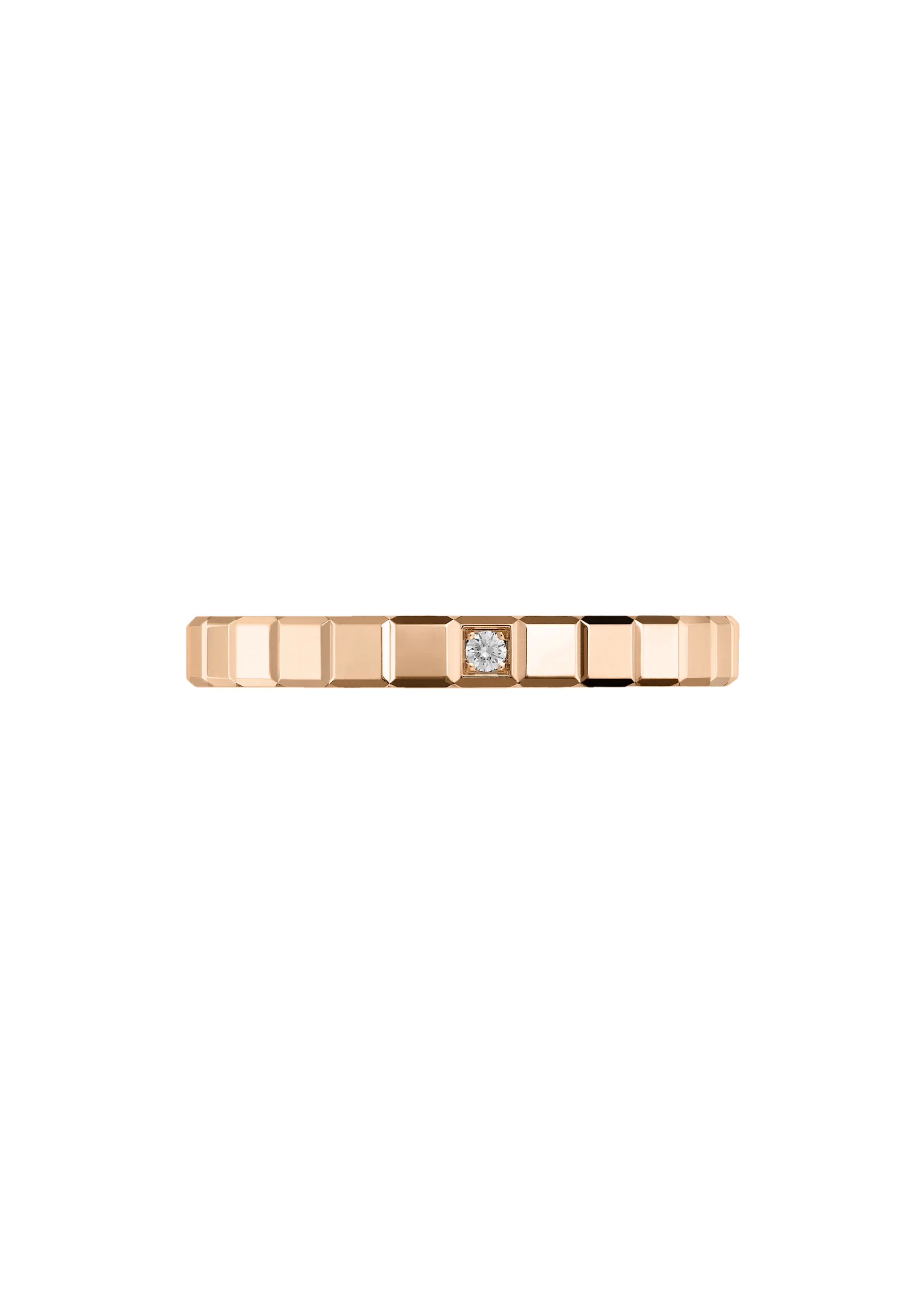 Chopard Ice Cube Prsteň z etického ružového zlata s diamantom