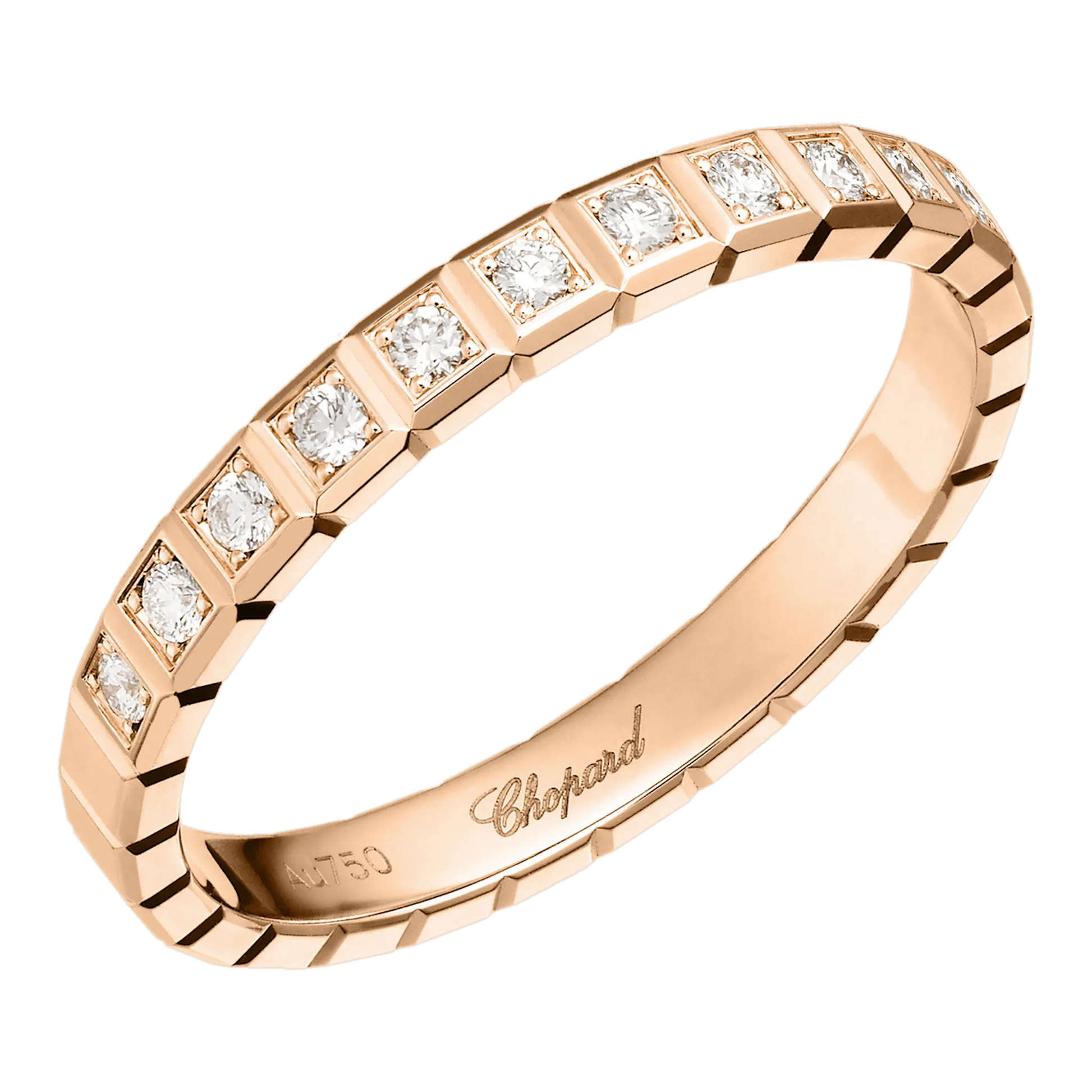 Chopard Ice Cube prsteň z etického ružového zlata s diamantmi