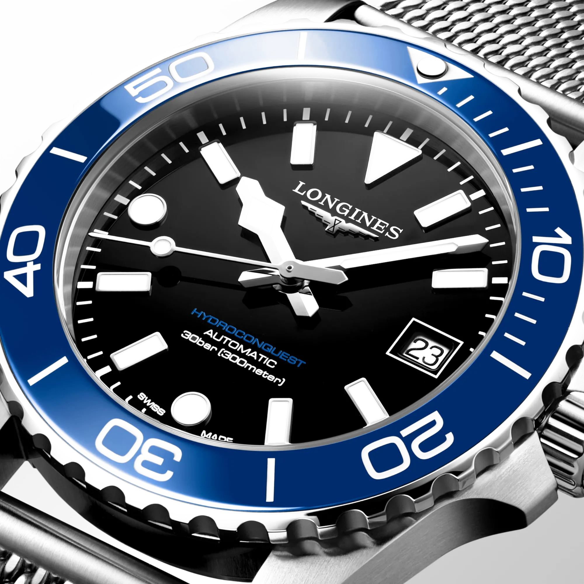 Longines HydroConquest Automatic 39 mm čierny lakovaný
