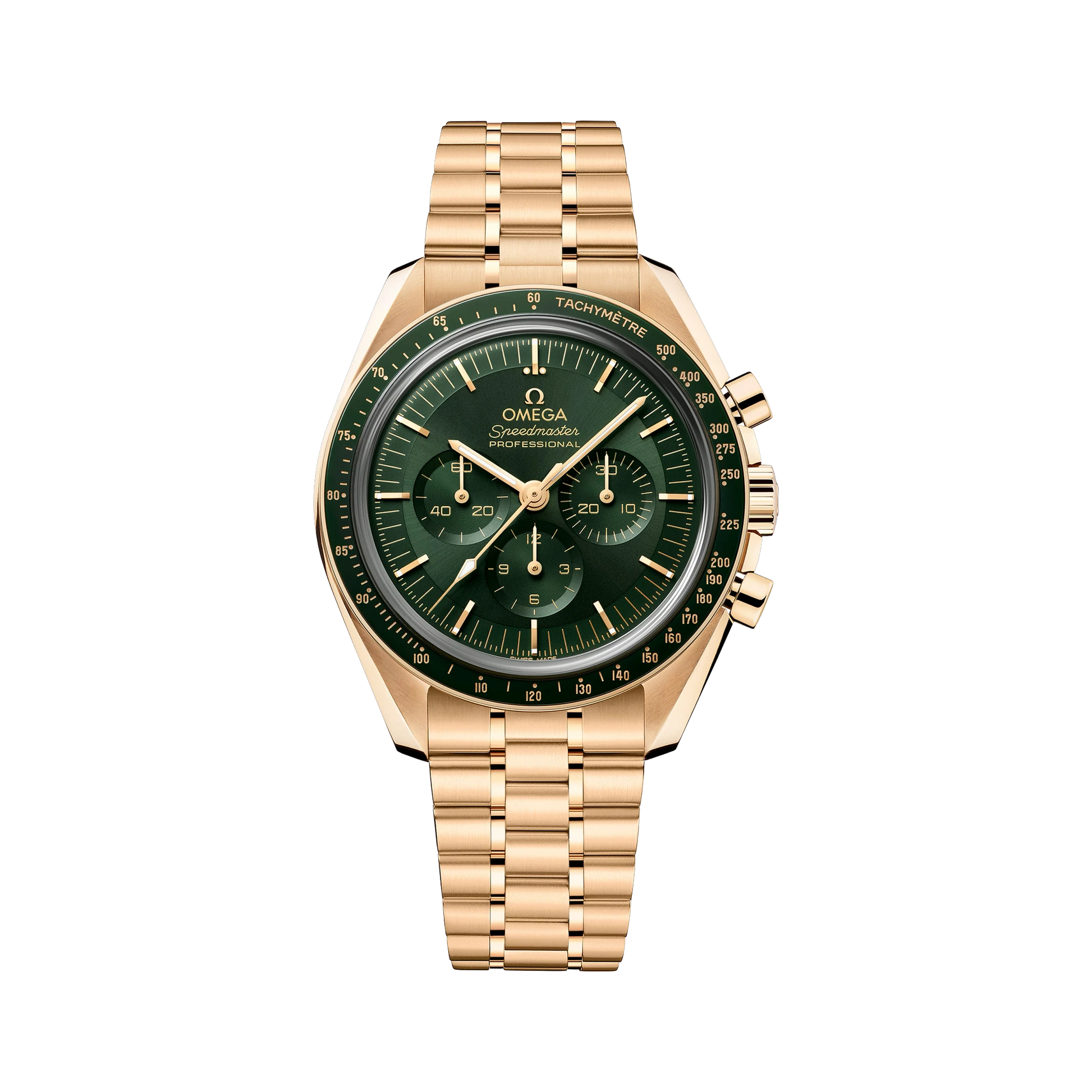 Omega Speedmaster Moonwatch Professional 42 mm Moonshine zlato, zelený ciferník